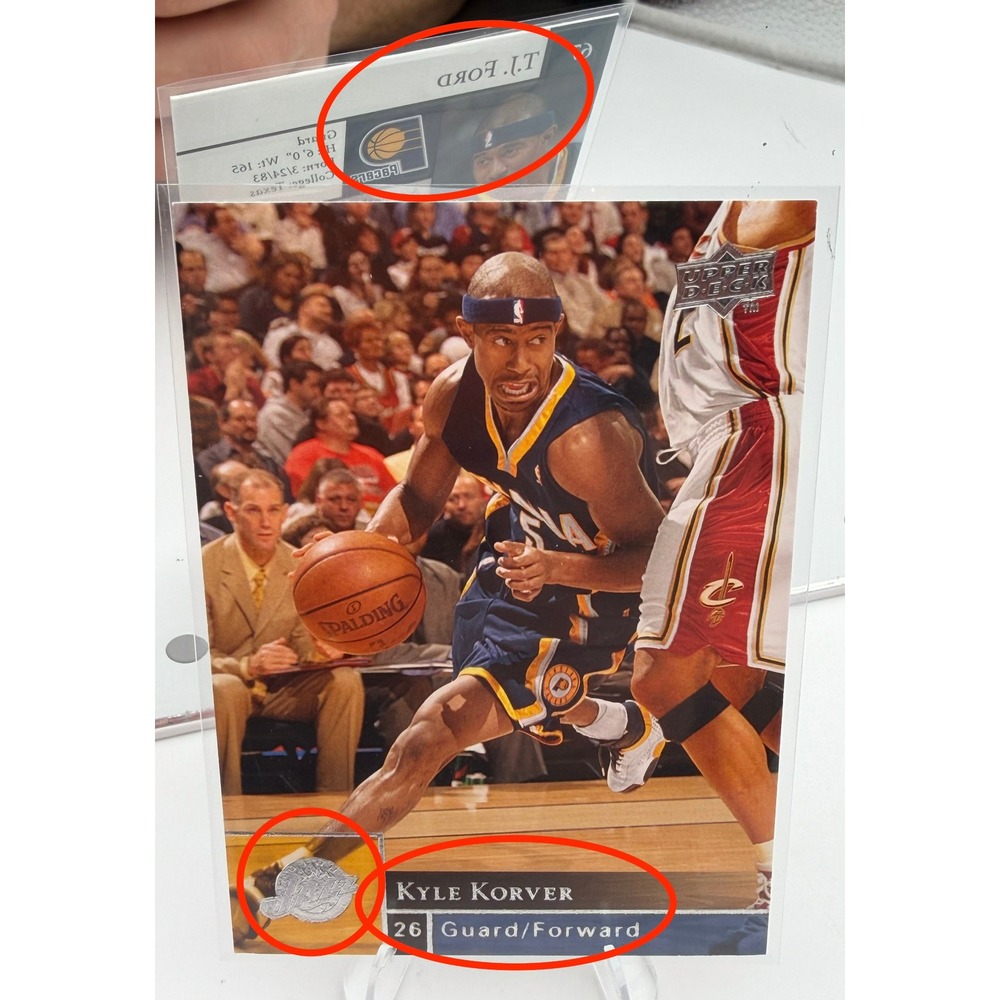 2009-10 Upper Deck T.J. Ford Kyle Korver Error Card Misprint Pacers Jazz 67